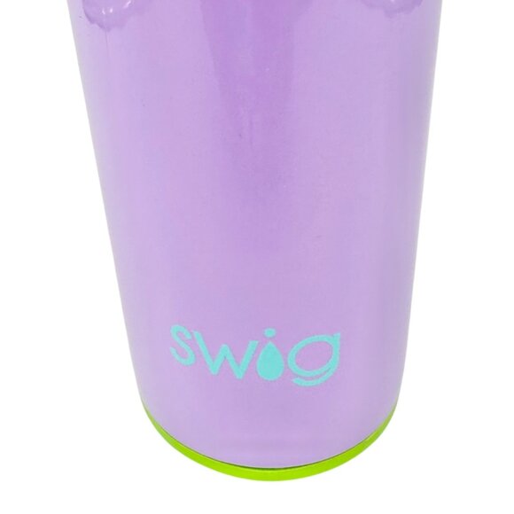 Swig 26 Oz Purple Stainless Steel Water Bottle Green Flip Straw Lid Carry Handle - Picture 3 of 7
